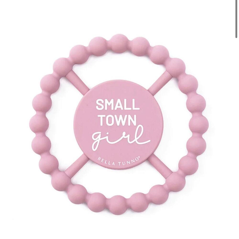NEW Happy Teether Bella Tunno Small Town Girl Teether in Pink, NWT